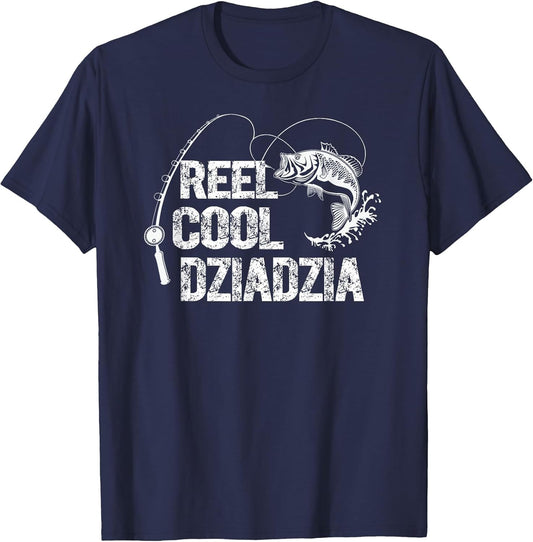 Reel Cool Dziadzia Design with Fish and Fishing Rod Grandpa