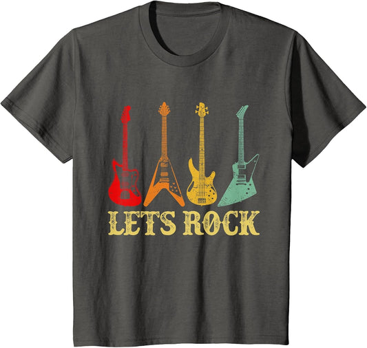 Vintage Retro Lets Rock Rock n Roll Guitar