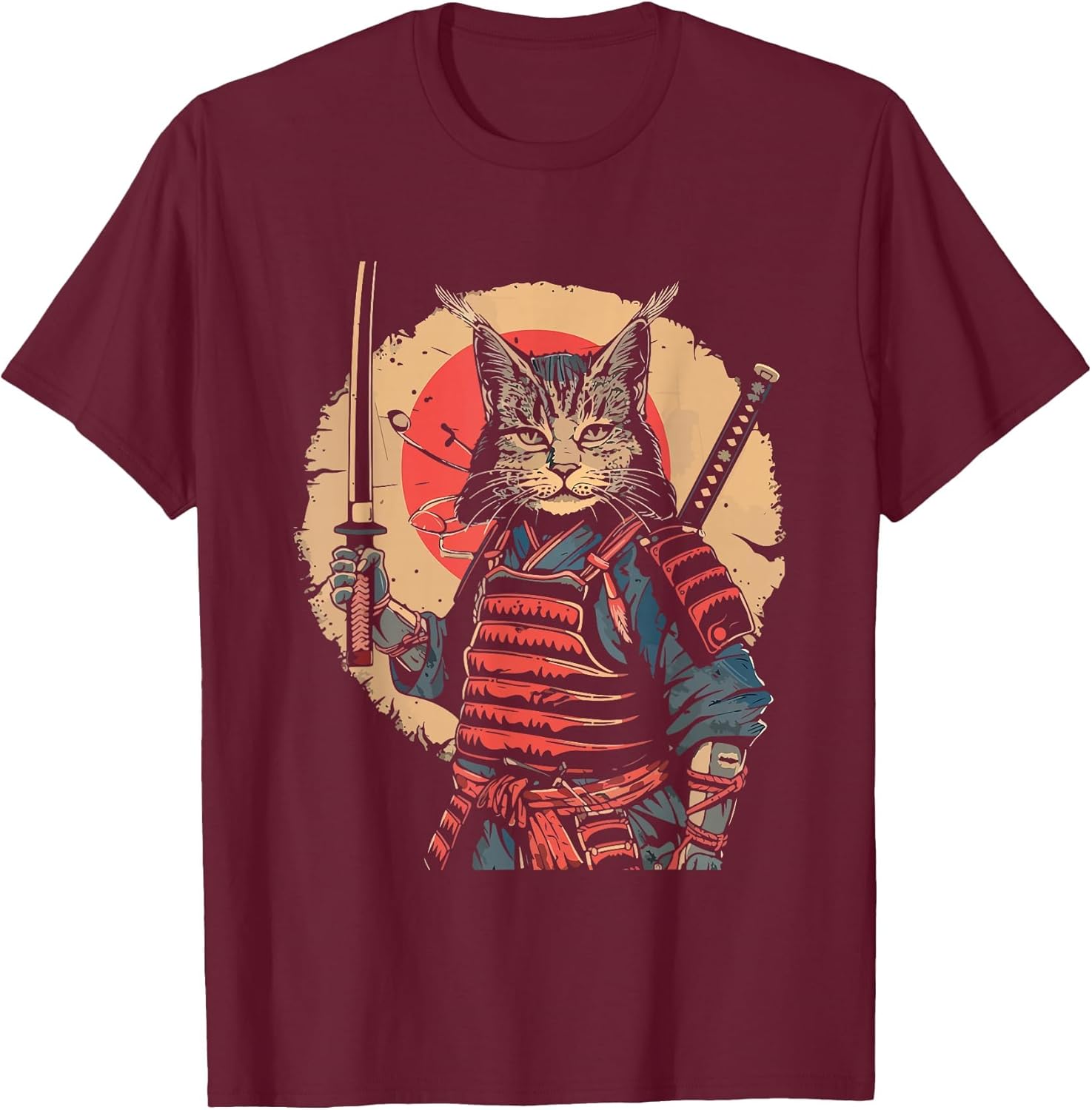 Kawaii Japanese Samurai Cat with Sword