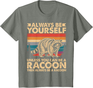 Funny Raccoon Shirt Women Kids Animal Wildlife