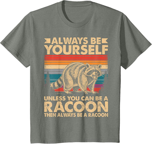 Funny Raccoon Shirt Women Kids Animal Wildlife