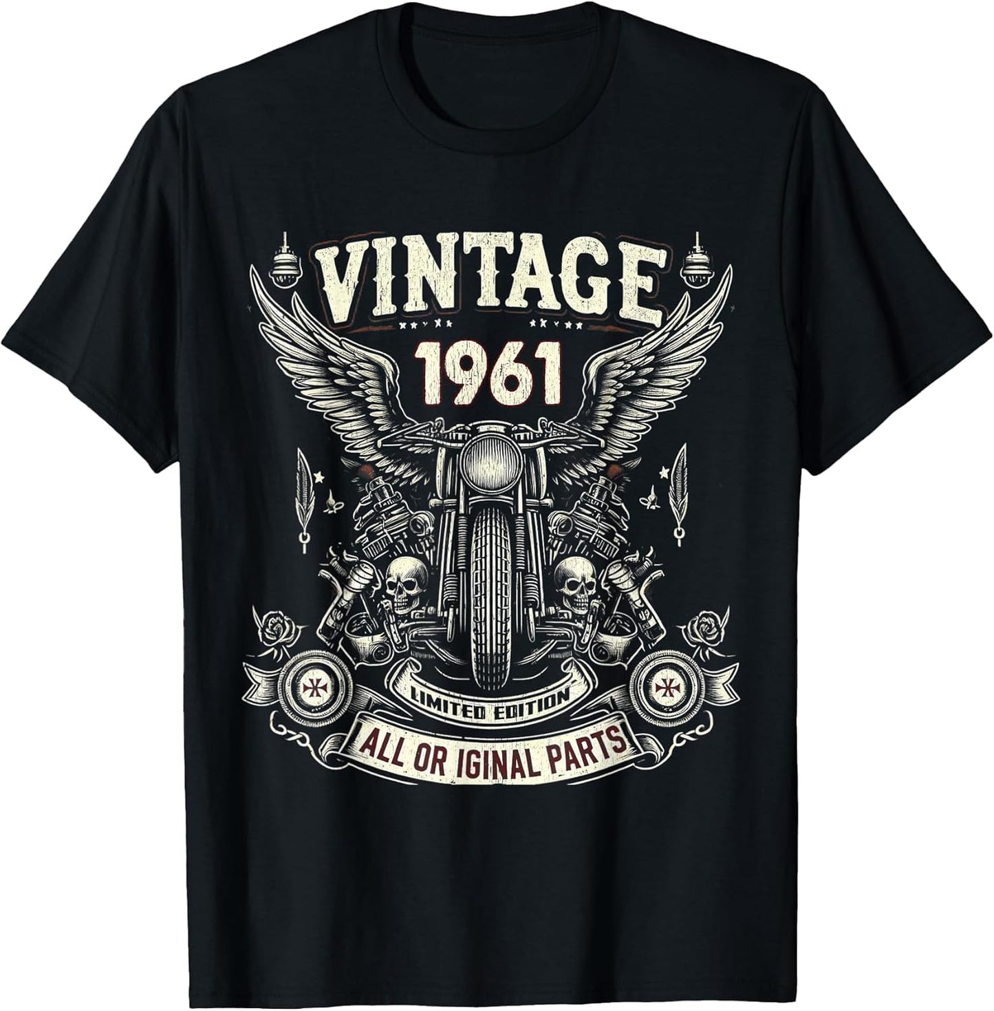Vintage 1961 Born in 1961 63th Birthday Motorcycle Bikers