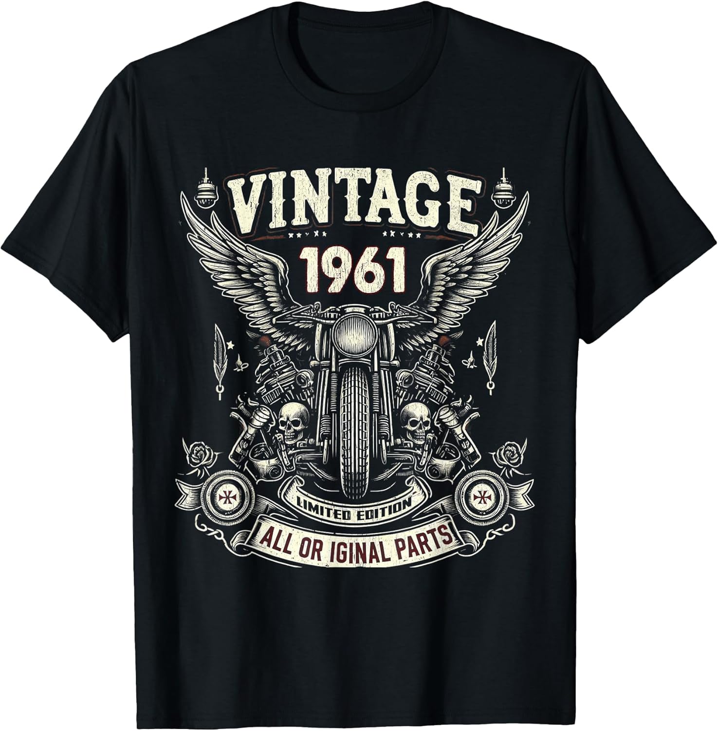 Vintage 1961 Born in 1961 63th Birthday Motorcycle Bikers
