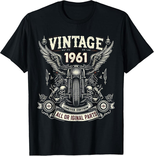 Vintage 1961 Born in 1961 63th Birthday Motorcycle Bikers