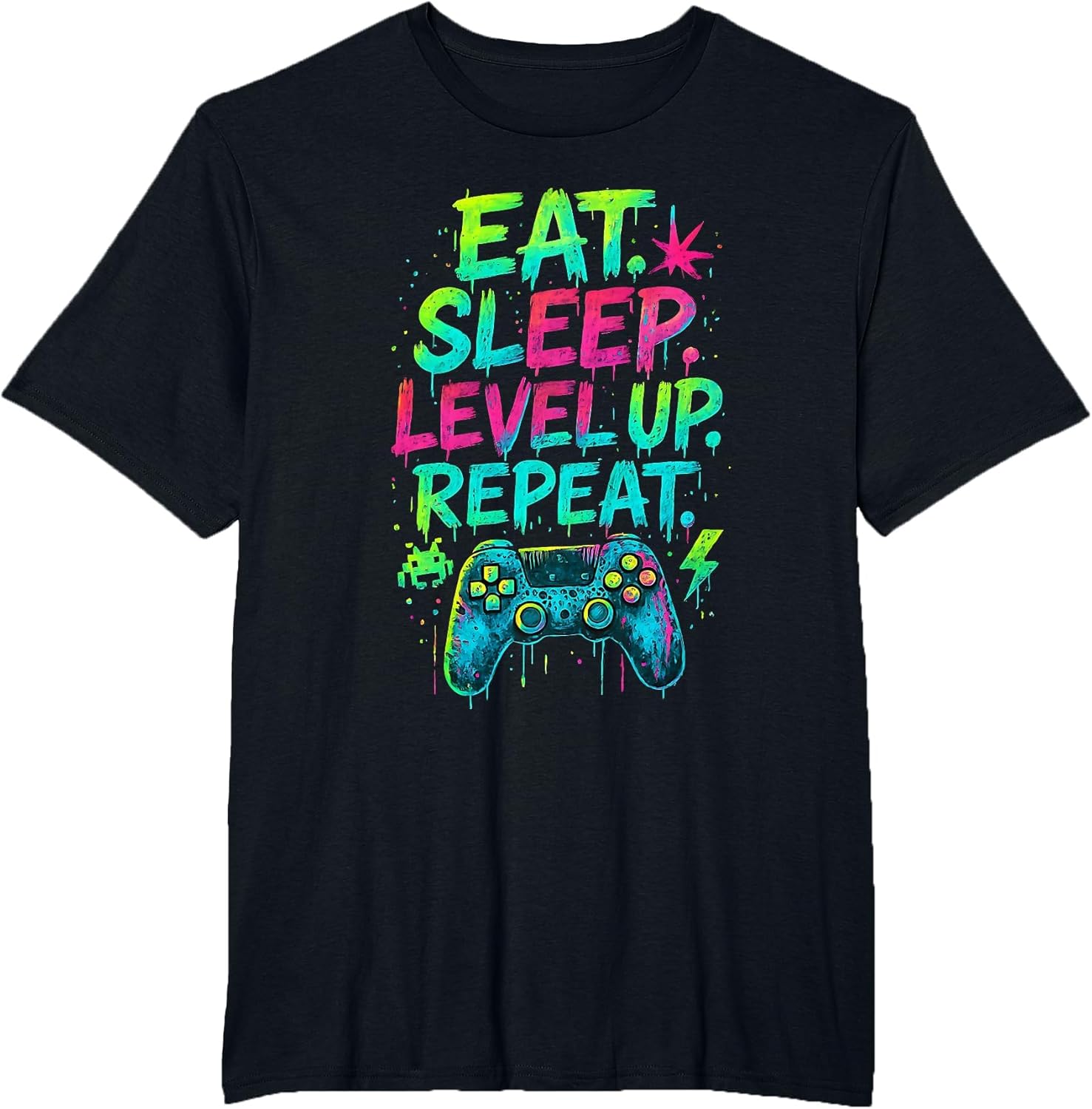 Eat Sleep Level Up Repeat Funny Gamer Video Game