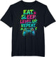 Eat Sleep Level Up Repeat Funny Gamer Video Game