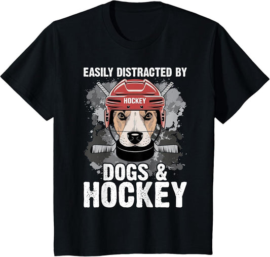 Easily Distracted by Dogs and Hockey Funny Dog Owner