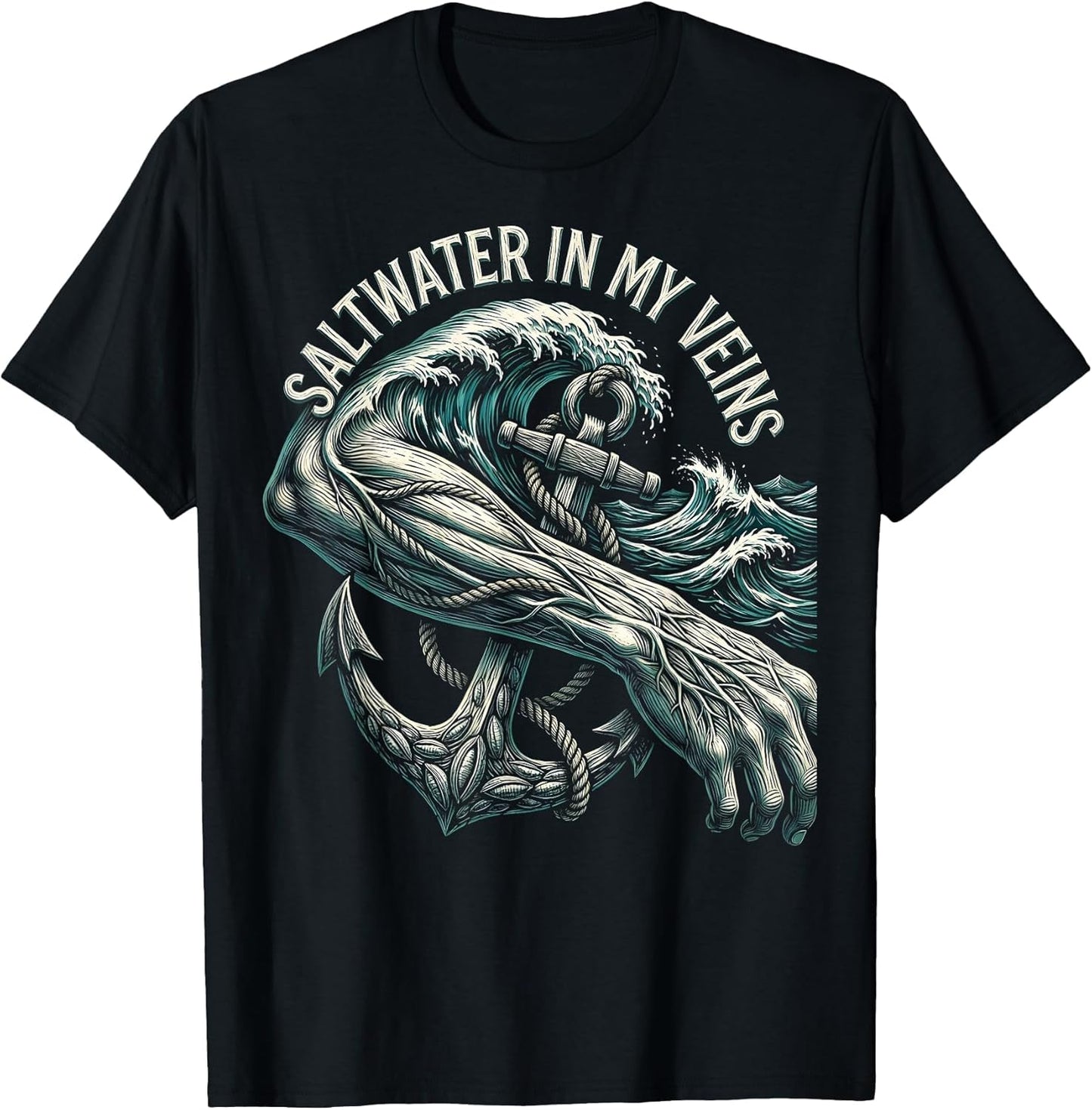 Saltwater In My Veins Ocean Life Men's Design