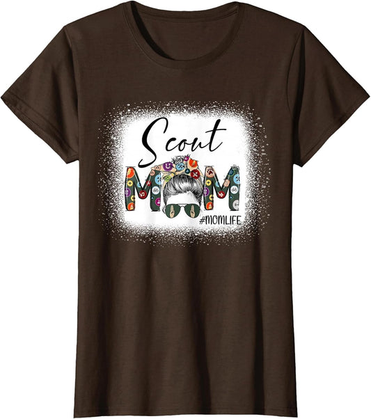 Scouting Scout Mom Life Messy Bun Hair Bleached Mother's Day