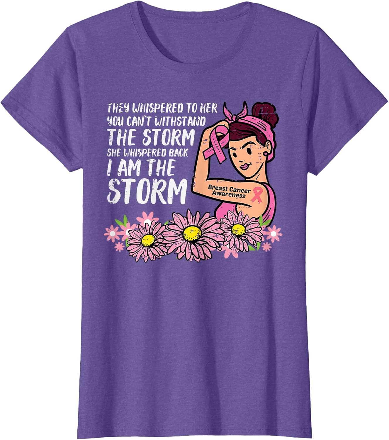 I Am The Storm Rosie Riveter Breast Cancer Awareness Women