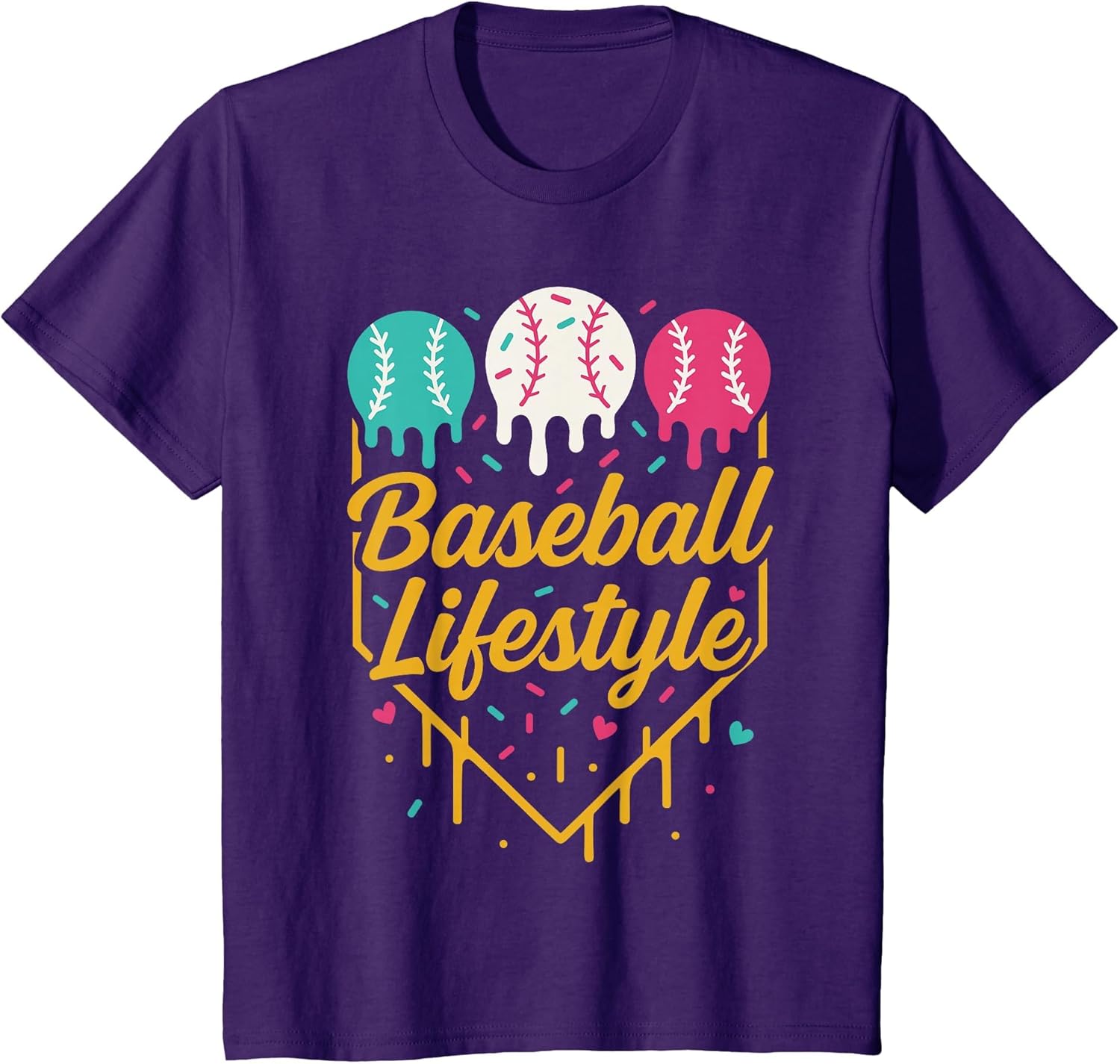 Baseball Lifestyle Shirt, Ice Cream Drip Baseball for Boys