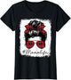 Mama Mom Life Shirts Red Plaid Bandana Messy Bun