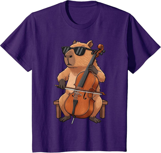 Cute Capybara Playing Cello Player Lover Musician Cellist