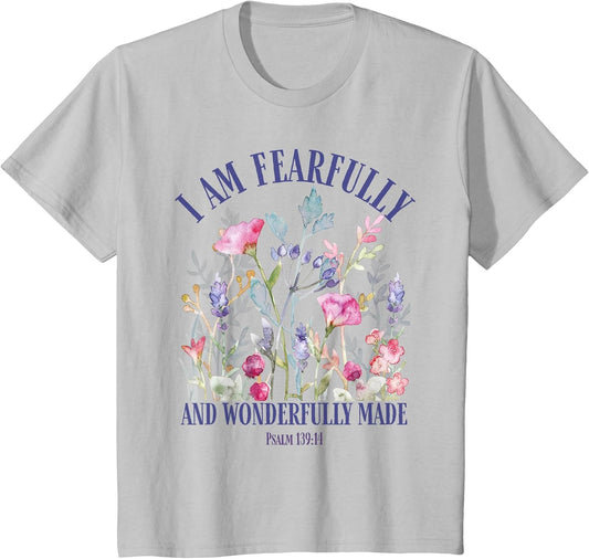 Fearfully and Wonderfully Made Floral Christian Bible Verse