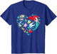 Kids Disney Princess Ariel Flounder and Sebastian Collage Heart