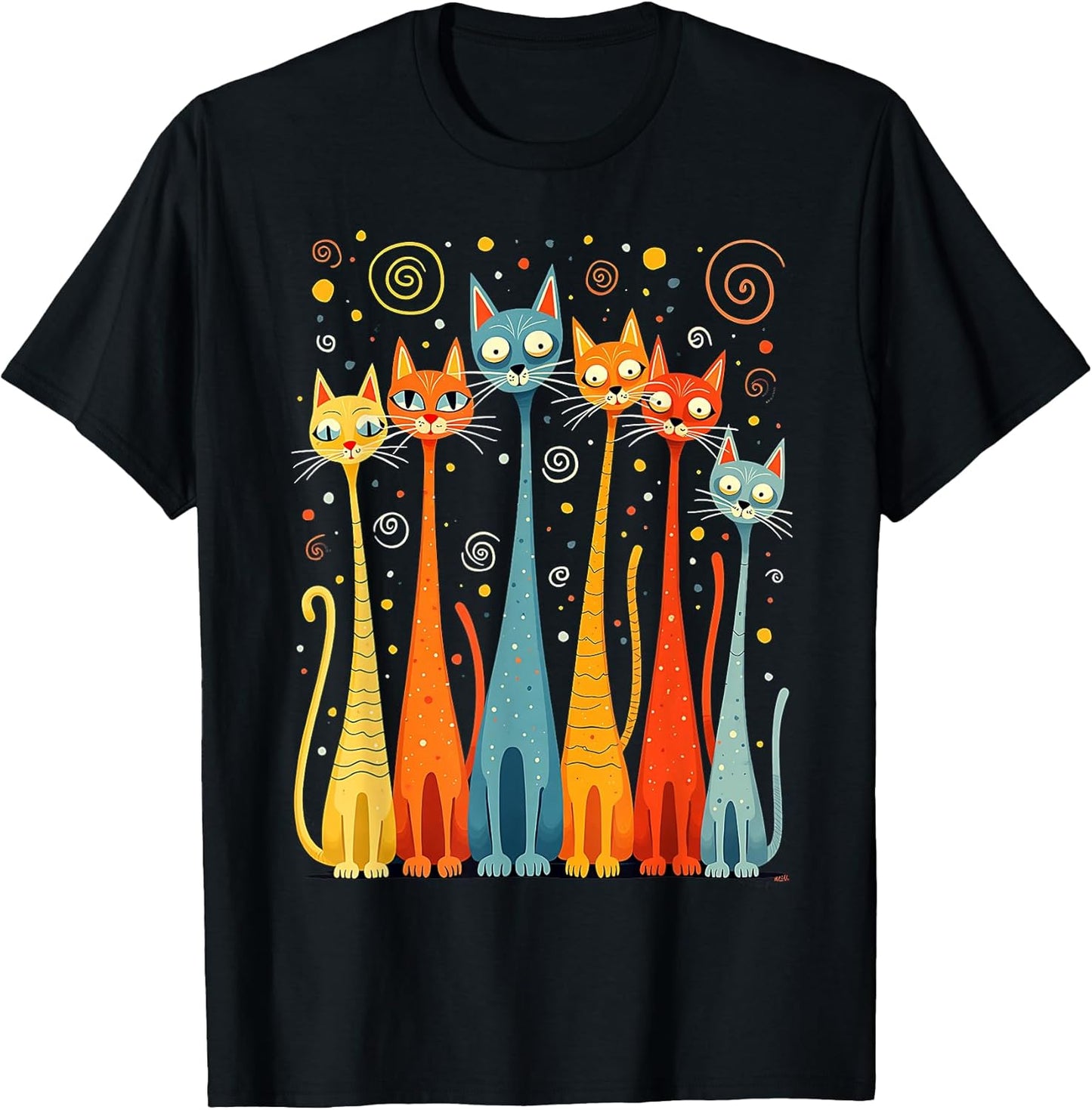 Cute Vintage Retro Mid-Century Long Neck Cats 50s 60s Style