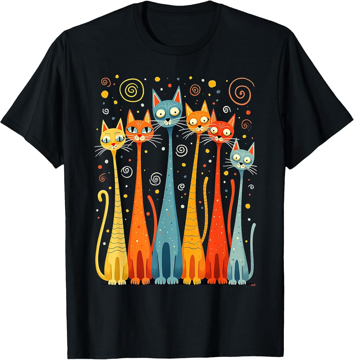Cute Vintage Retro Mid-Century Long Neck Cats 50s 60s Style