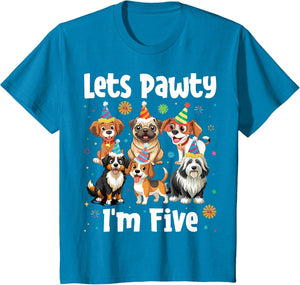 Lets Pawty I'm Five - Puppy Dog 5 Years Old 5th Birthday