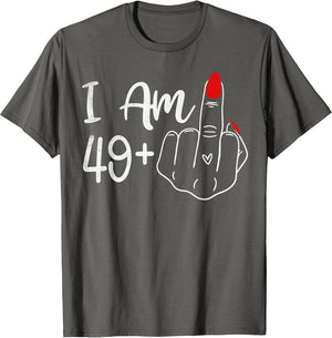 I Am 49 Plus 1 Middle Finger Funny 50th Birthday Women