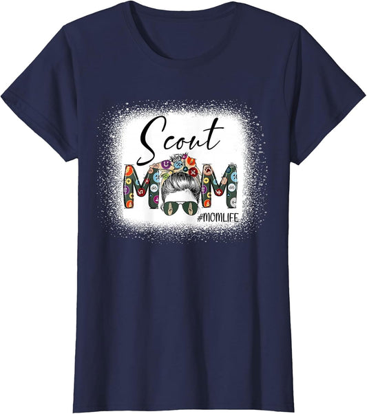 Scouting Scout Mom Life Messy Bun Hair Bleached Mother's Day