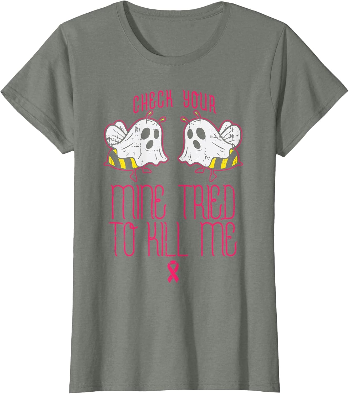 Check Your Boo-Bees Funny Halloween Breast Cancer Awareness