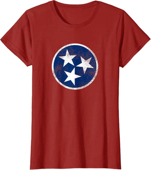 Tennessee Flag Tristar Logo Retro Vintage Distressed