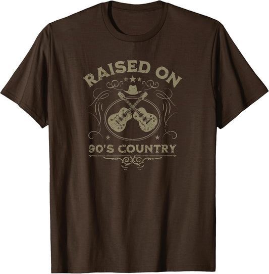 Raised On 90's Country Music Vintage Funny Retro Southern