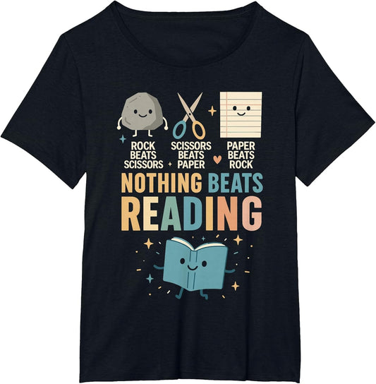 Booktrovert Shirt, Nothing Beat Reading Rock Paper Scissors