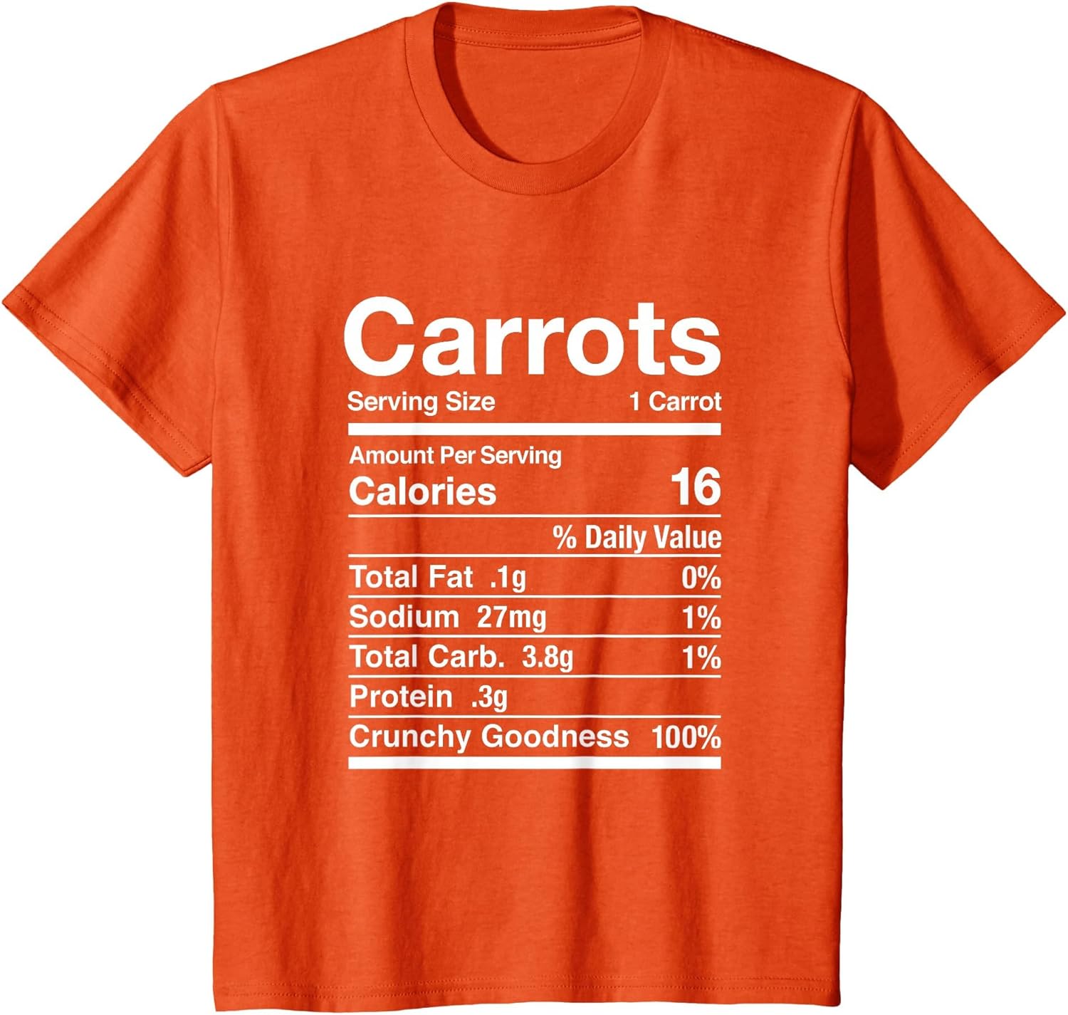 Carrots Costume Carrot Shirt Nutrition Facts