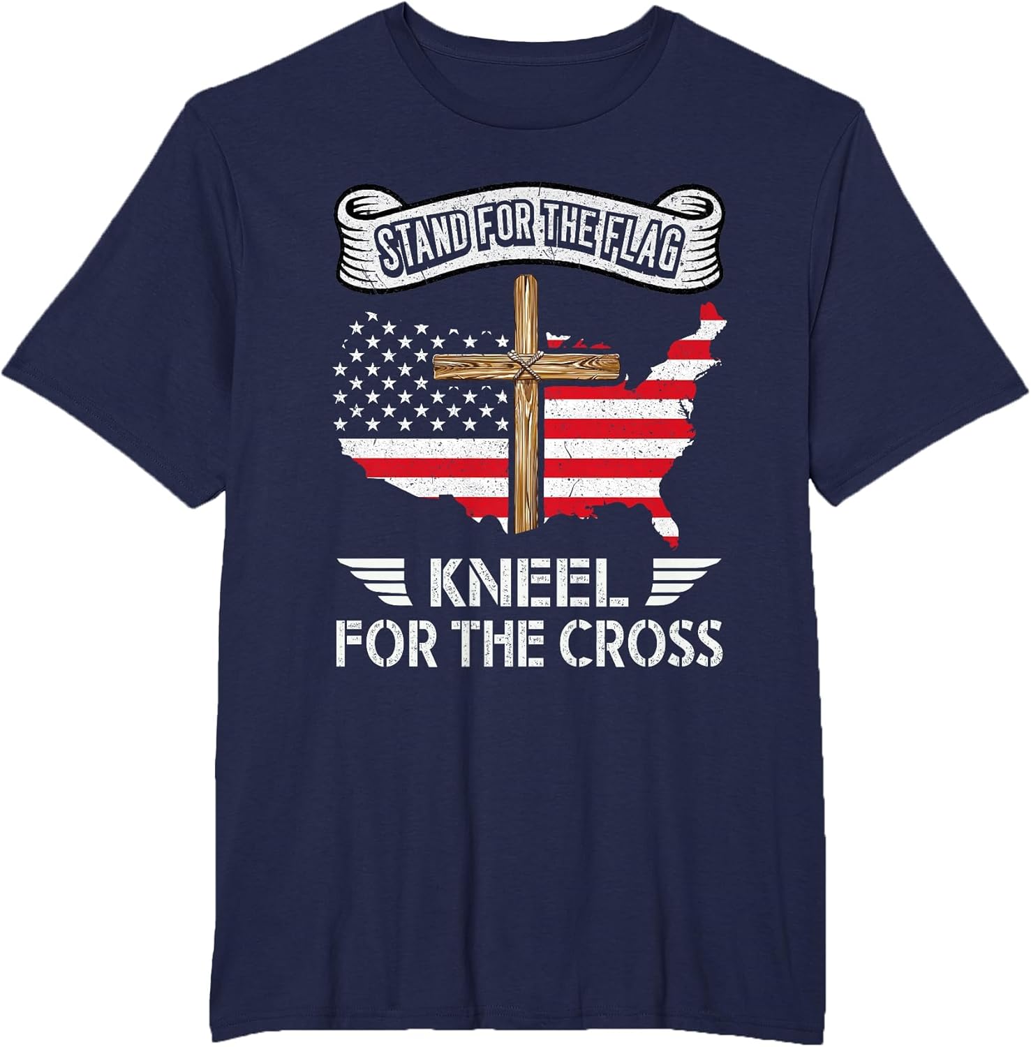 Stand for The Flag Kneel for The Cross Christian Religious