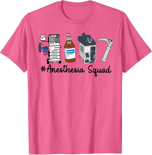 Funny Anesthesia Tech, Anesthesia Squad Goals CRNA Anesthesi , Men, Pink Heather, 3X-Large