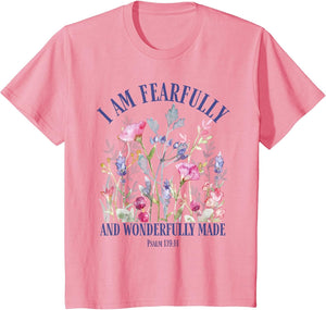 Fearfully and Wonderfully Made Floral Christian Bible Verse