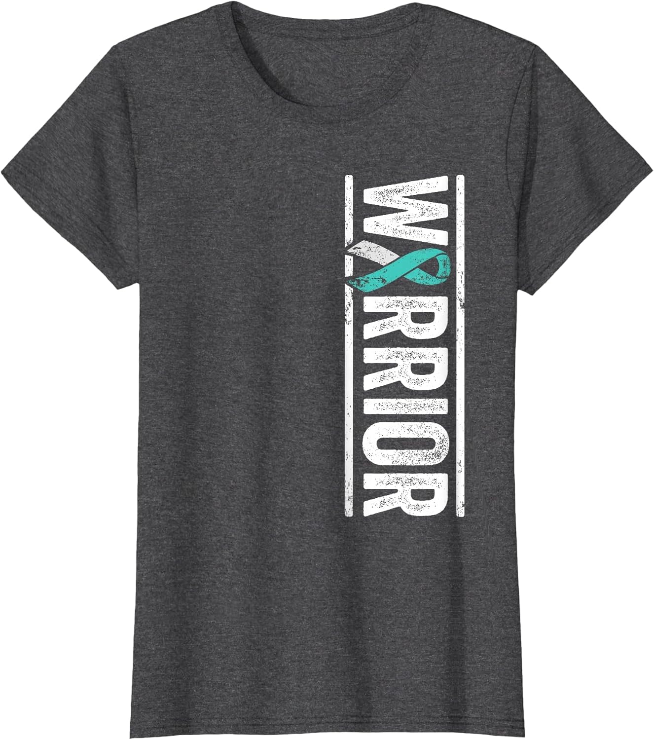 Cervical Cancer Warrior - Sideways Teal Awareness Ribbon