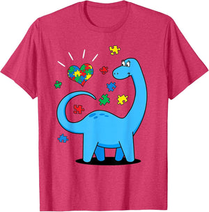 Cute Dinosaur Puzzle Heart Boys Autism Awareness Month