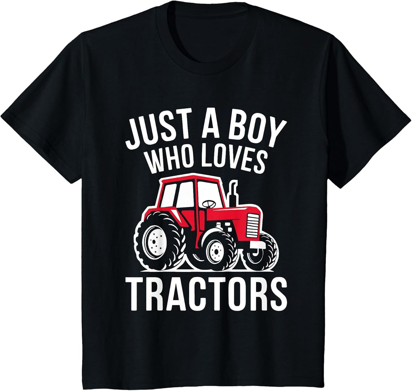 Kids Just A Boy Who Loves Tractors Shirt Kids Toddler Boy Tractor