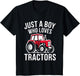 Kids Just A Boy Who Loves Tractors Shirt Kids Toddler Boy Tractor