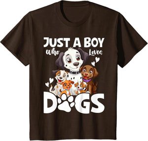 Just A Boy Who Loves Dogs Boys Toddler Puppy Dog Lover