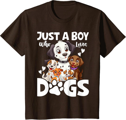 Just A Boy Who Loves Dogs Boys Toddler Puppy Dog Lover