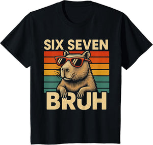 Six Seven Bruh Capybara Retro Vintage Funny 67 Meme Kids