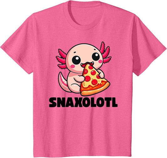 Axolotl Funny Snaxolotl Snacks a lot Pizza Eating Axolotl