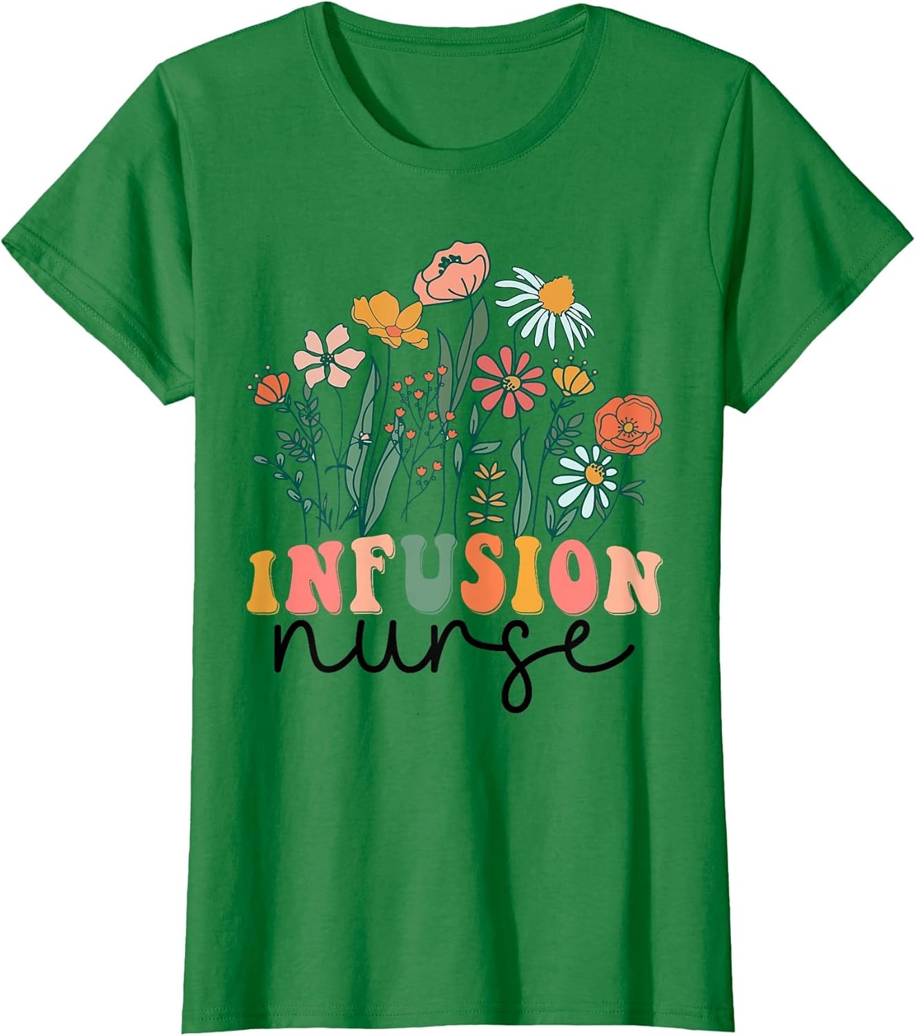 Groovy Wildflower Infusion Nurse , Women, Kelly Green, Medium