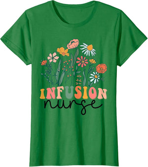 Groovy Wildflower Infusion Nurse , Women, Kelly Green, Medium