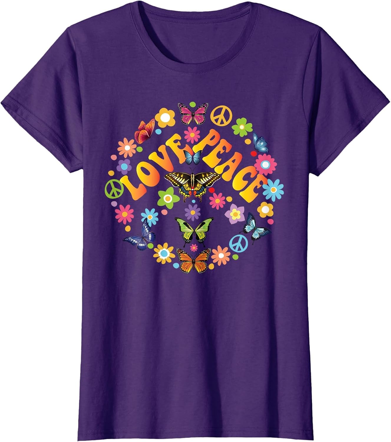 Peace Love Butterfly 60s 70s Tie Dye Vintage Hippie Costume