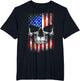 4th of July Shirt Men American Flag Skull Skeleton
