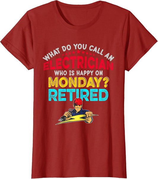 Vintage Retro Happy Retirement Funny an Electrician Retired