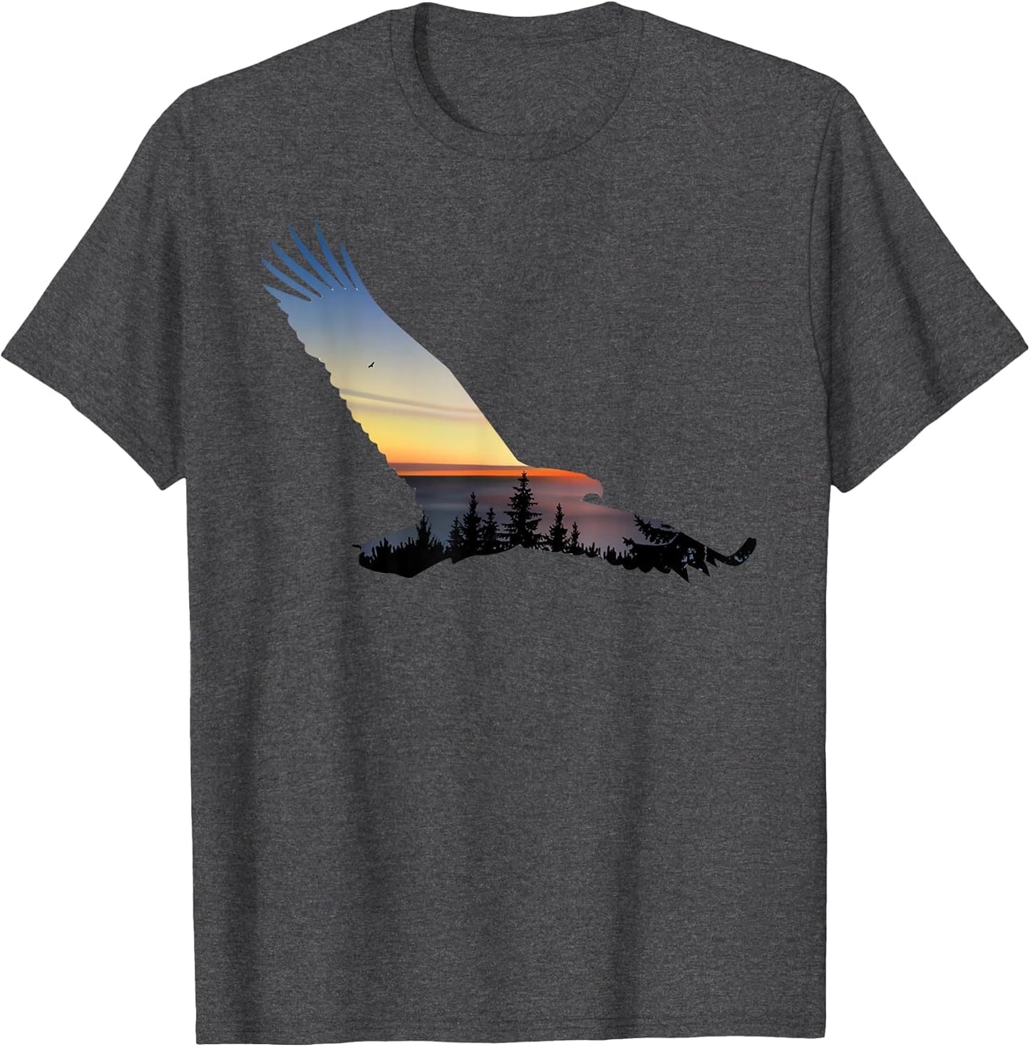 Lovely Flying Eagle Trippy Forest Sky Silhouette