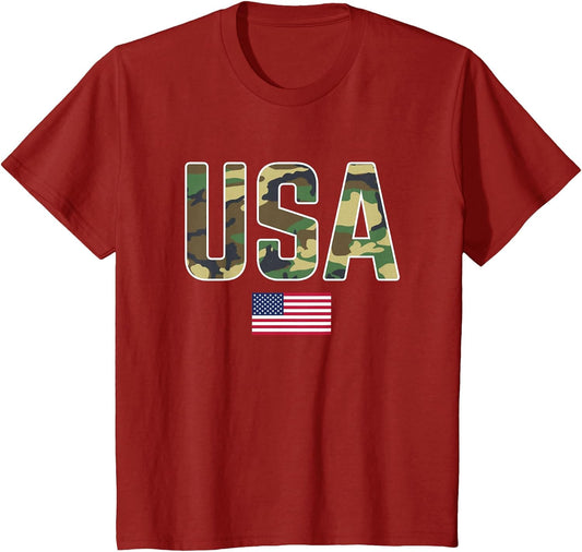 USA Camo Letters with American Flag Patriotic