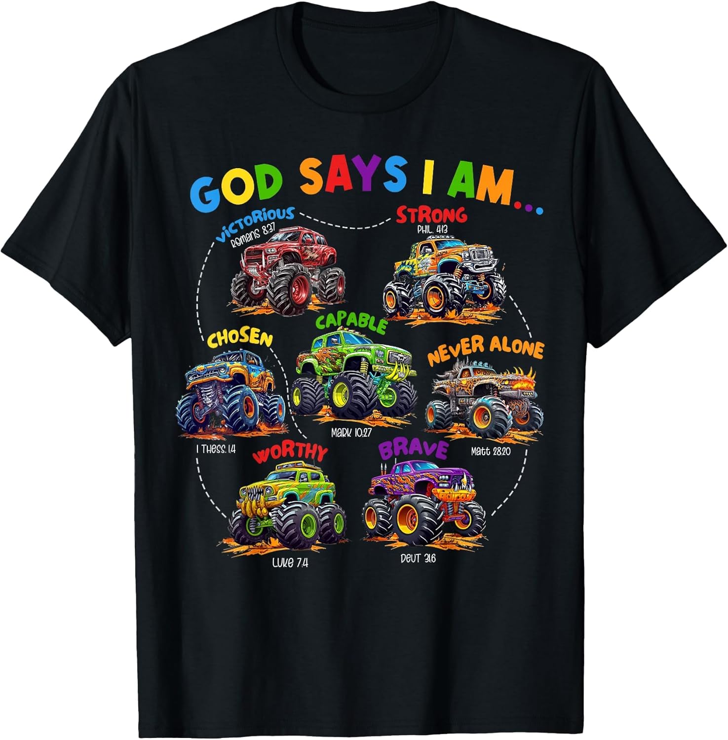 God Says I Am Monster Truck Bible Verse Religious Christian