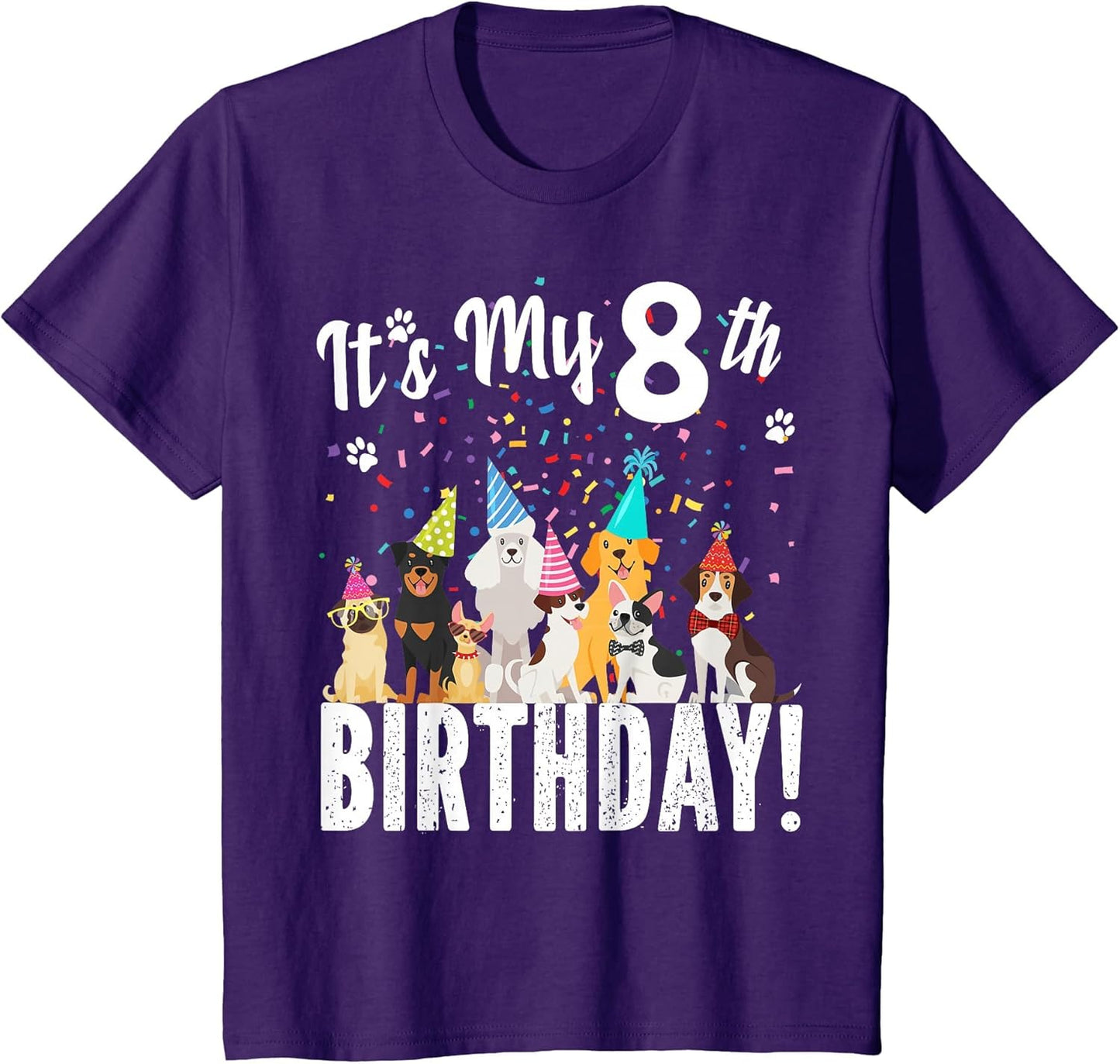 its My 8th Birthday Shirt Toddler Girl with Dogs (Eight)