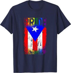 Puerto Rico Rican Gay Pride Flag LGBTQ Boricua Distressed